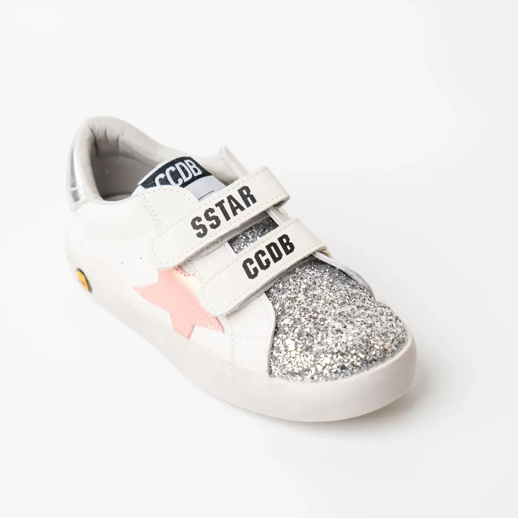 PINK STAR GLITTER FRONT STICKER