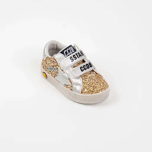 GOLD GLITTER SILVER STAR STICKER