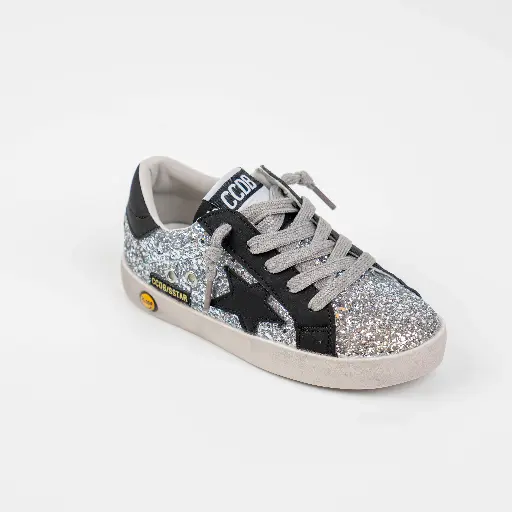 GLITTER SILVER BLACK STAR THREAD