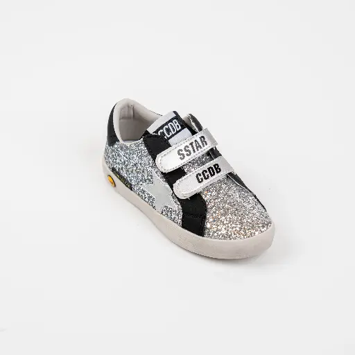 SILVER STAR GLITTER BLACK /BLACK STICKER